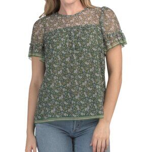 MAX STUDIO LONDON Ruffle Short Sleeve Top